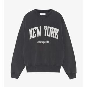 Anine Bing | *ALTERED* Ramona Sweatshirt University New York Washed Black | Sz M